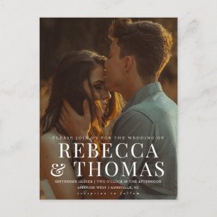 Invitation Carte Postale Mariage photo avec superposition de type moderne