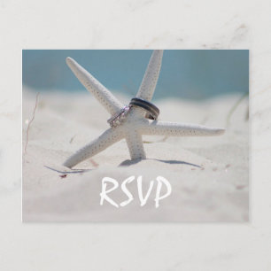 Invitation Carte Postale Mariage plage RSVP avec photo