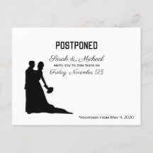 MARIAGE POSTPONÉ Date noir et blanc Silhouette