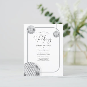 Invitation Carte Postale Mariage rétro Disco