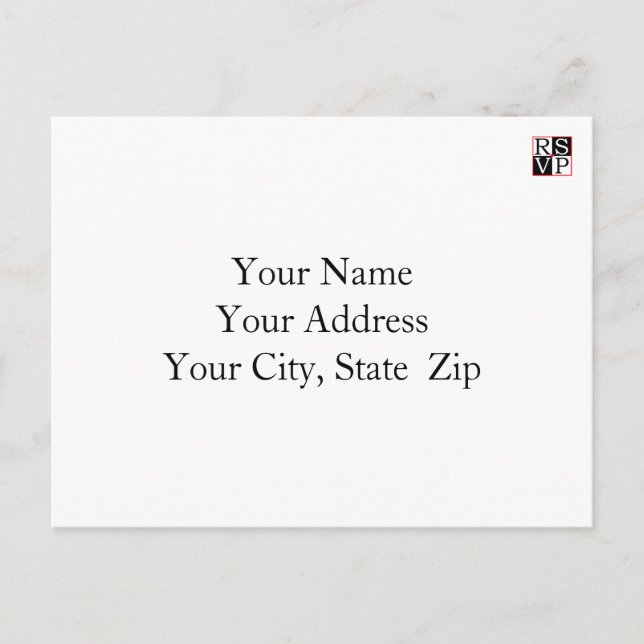 Invitation Carte Postale Mariage RSVP (Devant)