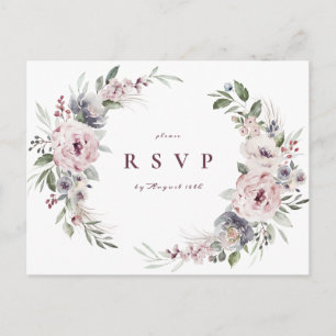Invitation Carte Postale Mariage rustique rose boho Dusty