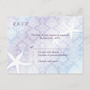Invitation Carte Postale Mariage Tropical de Starfish mignonne RSVP