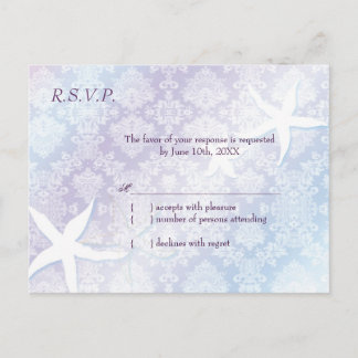 Invitation Carte Postale Mariage Tropical de Starfish mignonne RSVP