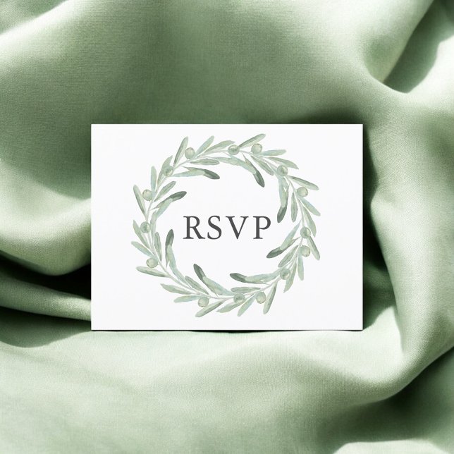 Invitation Carte Postale Mariage vert Olive RSVP (Créateur téléchargé)