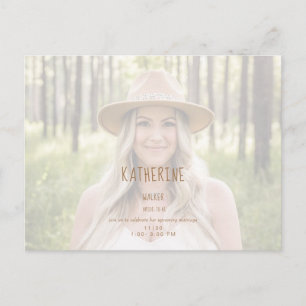 Invitation Carte Postale Mariée Simple Photo Shower Nuptial