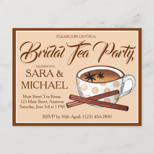 Invitation Carte Postale Masala Chai Wedding shower de la mariée Teacup Par