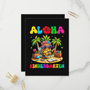 Invitation Carte Postale Maternelle Aloha Ananas Hawaï Rentree Scolaire