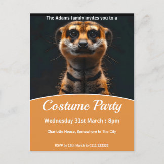 Invitation Carte Postale Meerkat Dans Tiger déguisement Costume Party