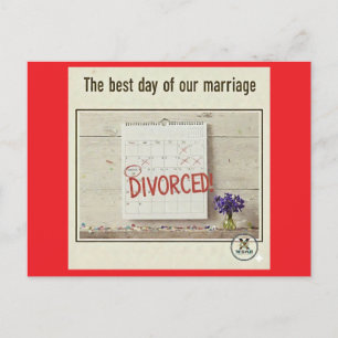 Invitation Carte Postale Meilleur Jour - Divorcé !