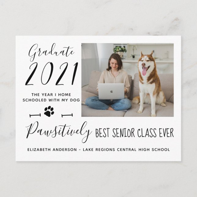 Invitation Carte Postale Meilleure classe senior amusante de la photo 2021  (Devant)