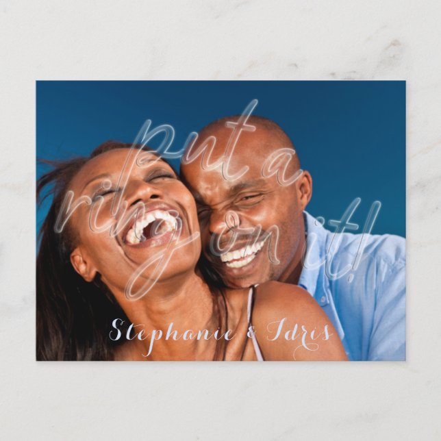 Invitation Carte Postale Mettez Une Bague Sur Elle Partie D'Engagement Embo (Devant)