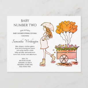 Invitation Carte Postale Mignonne Mère Enceinte Baby Sprinkle Douche Par Ma