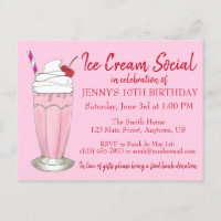 Milkshake rose Crème de glace Social Anniversaire