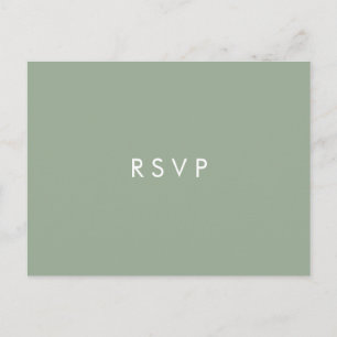 Invitation Carte Postale Minimal chic Sage   Réponse de mariage CHOIX DE RE