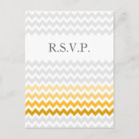 Mod chevron jaune et gris Ombre mariage rsvp