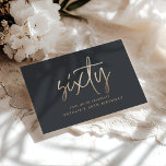 Invitation Carte Postale Moderne 60e anniversaire simple élégant script élé<br><div class="desc">Moderne 60e anniversaire simple élégant script or élégant et géométrique 60e anniversaire invitation. Motif de arrière géométrique moderne. Partie d'une collection.</div>