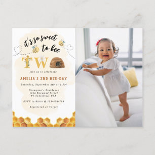 Invitation Carte Postale Moderne C’est tellement doux d’être le deuxième an