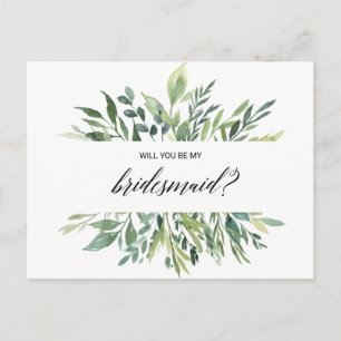 Invitation Carte Postale Moderne verdure Botanique Foliage Bridesmaid