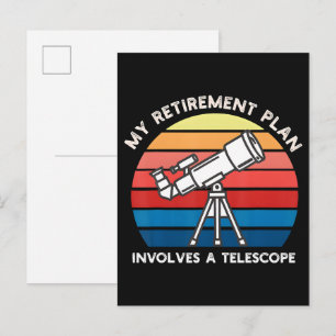 Invitation Carte Postale Mon plan de retraite implique un télescope
