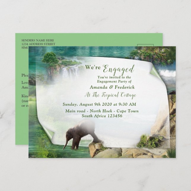 Invitation Carte Postale Monde Océans & Rivières, Lacs & Activités sportive (Devant / Derrière)