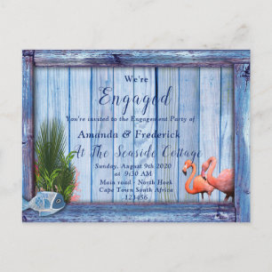 Invitation Carte Postale Mondes sous-marins et Fiançailles de texture en bo