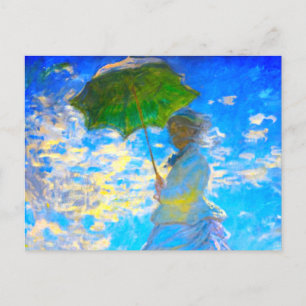 Invitation Carte Postale Monet Woman avec un parasol