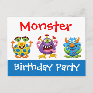 Invitation Carte Postale Monster Party