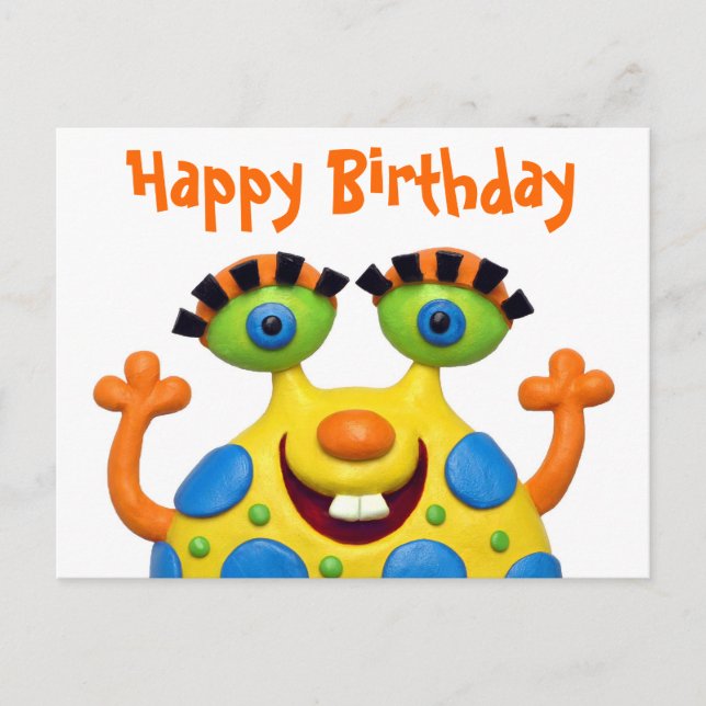 Invitation Carte Postale Monster Party (Devant)