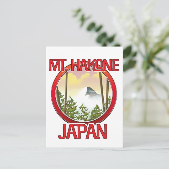 Invitation Carte Postale Mont Hakone Japon (Debout devant)