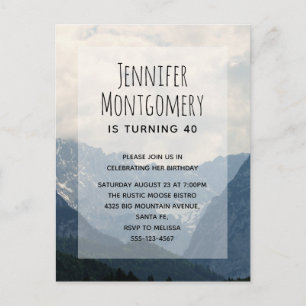 Invitation Carte Postale Montagnes alpines pittoresques Nature Photo Annive