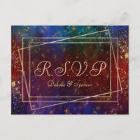 Moody Ombre | Dark Jewel Tone Gold Stars Real RSVP