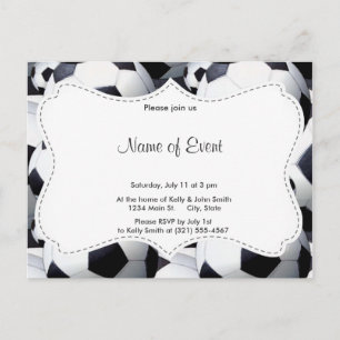 Invitation Carte Postale Motif de balle de football