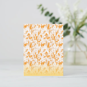 Invitation Carte Postale Motif textile présentant un motif vibrant orange e
