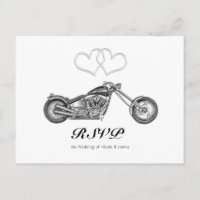 Moto & Coeurs d'argent Mariage vélo RSVP