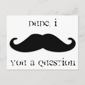 Invitation Carte Postale Moustache vous invite à poser une question