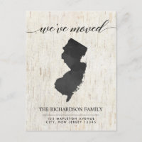 Moving faire-part, état du New Jersey rustique