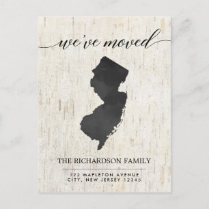 Invitation Carte Postale Moving faire-part, état du New Jersey rustique