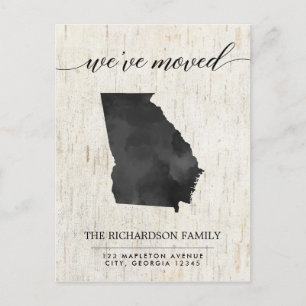 Invitation Carte Postale Moving faire-part, Géorgie Etat rustique