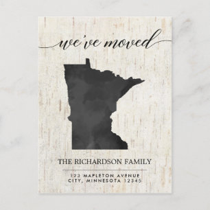 Invitation Carte Postale Moving faire-part, Minnesota état rustique