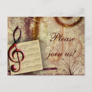 Invitation Carte Postale Musical