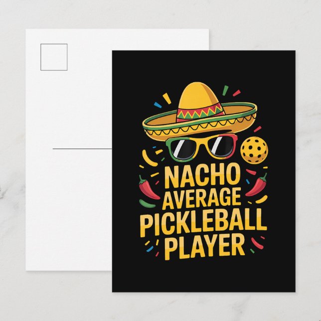 Invitation Carte Postale Nacho Average Pickleball Player (Devant / Derrière)