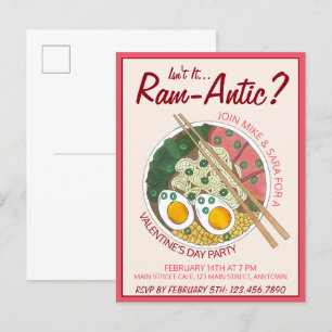 Invitation Carte Postale N'est-ce pas la Saint-Valentin ramen-tique romanti