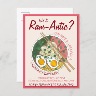 Invitation Carte Postale N'est-ce pas Ram-antic Romantique Saint-Valentin R