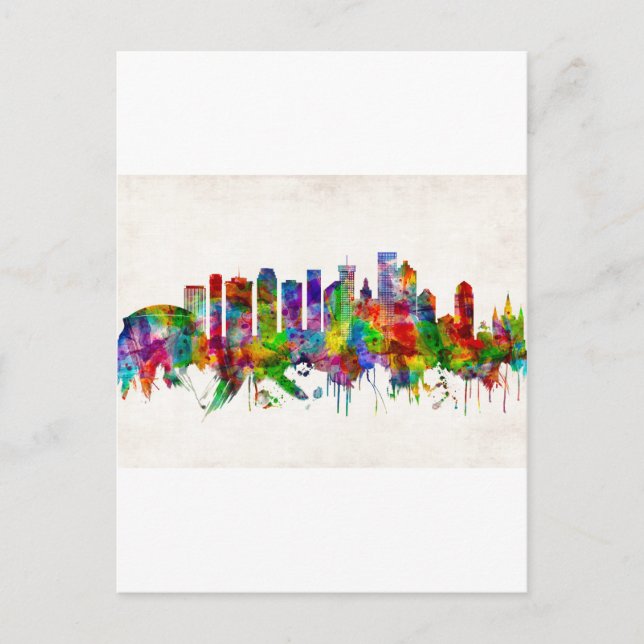 Invitation Carte Postale New Orleans Louisiana Skyline (Devant)