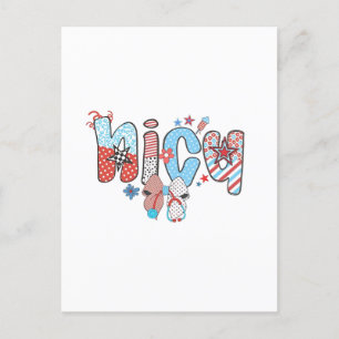 Invitation Carte Postale NICU Nurse 4 juillet American Nurse