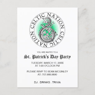 Invitation Carte Postale noeud celtique Jour de la Saint Patrick
