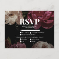 Noir Blush Bourgogne Choix de repas Mariage RSVP