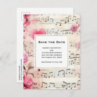 Notes musicales et Roses Vintage Enregistrer la da