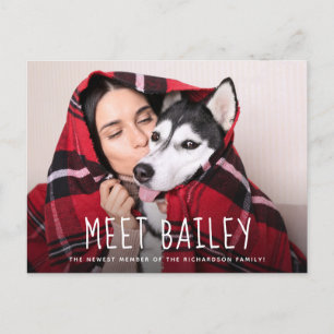 Invitation Carte Postale Notre nouveau chien pour animaux de compagnie   Fa